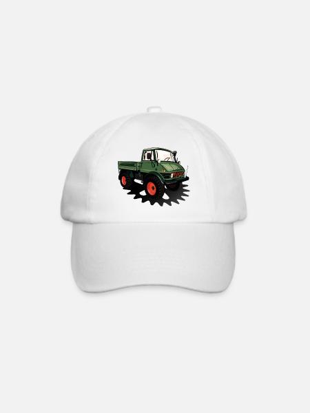 Unimog - Oldtimer - Offroad - Universal Motorgerät - Baseballkappe - Weiß/Weiß