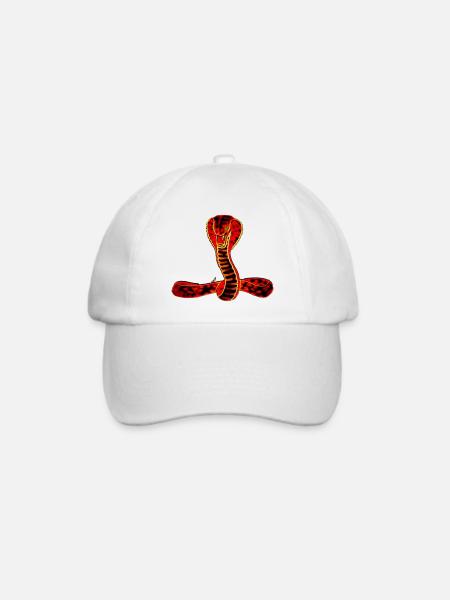 Schlange (01) - Baseballkappe - Weiß/Weiß
