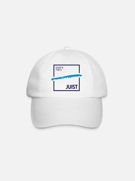 Juist | Landkarte Minimalistisch Kontur - Baseballkappe - Weiß/Weiß