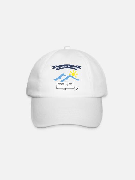 caravan is calling - Baseballkappe - Weiß/Weiß