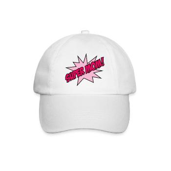 Super Mama! - Baseballkappe - Weiß/Weiß - Vorne