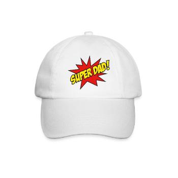 Super Papa! - Baseballkappe - Weiß/Weiß - Vorne
