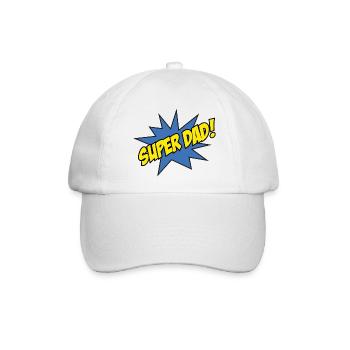 Super Papa! - Baseballkappe - Weiß/Weiß - Vorne