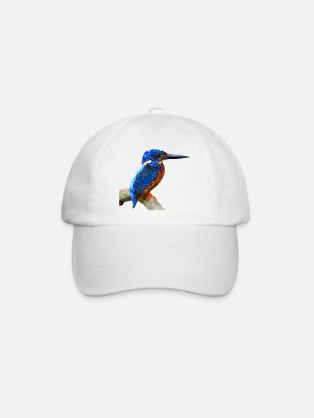 Eisvögel-Design Naturangel-Geschenk - Baseballkappe - Weiß/Weiß