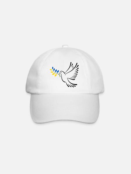 Friedenstaube Ukraine - Baseballkappe - Weiß/Weiß
