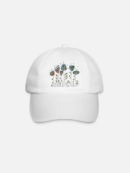 Blumen - Baseballkappe - Weiß/Weiß