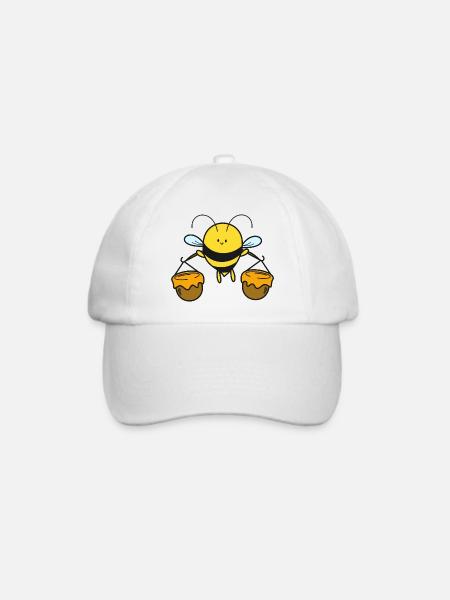 Biene Bienen - Baseballkappe - Weiß/Weiß