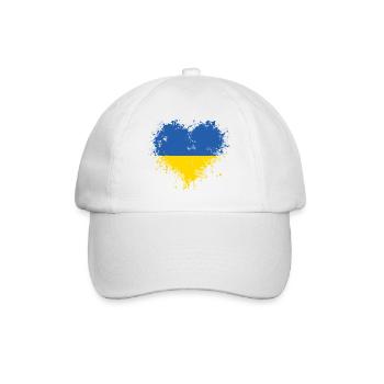 Ukrainisches Herz - Baseballkappe - Weiß/Weiß - Vorne