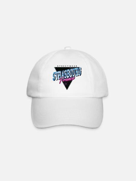 Straßburg Frankreich Stadt Skyline Vintage Retro - Baseballkappe - Weiß/Weiß
