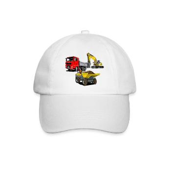 Baustellenfahrzeuge - Baseballkappe - Weiß/Weiß - Vorne