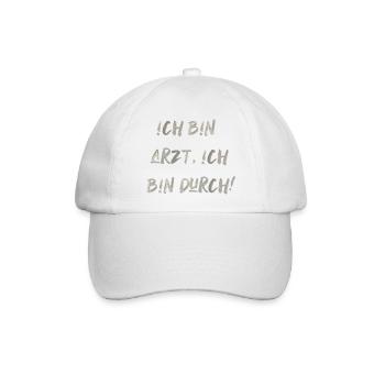 bin Arzt bin durch lustiger Spruch Beruf Schrift - Baseballkappe - Weiß/Weiß - Vorne