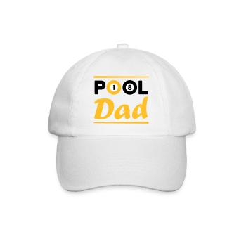 Pool dad (Billardkugeln 1 und 8, Billardqueues) - Baseballkappe - Weiß/Weiß - Vorne