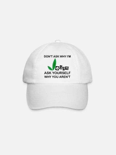 Don't eat animals - vegan - Baseballkappe - Weiß/Weiß