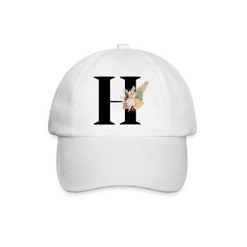 Buchstabe H Blumen - Baseballkappe - Weiß/Weiß - Vorne