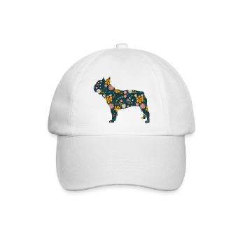 Französische Bulldogge French Bulldog Frenchie - Baseballkappe - Weiß/Weiß - Vorne