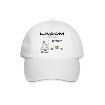 Lagom är bäst / Herz - Baseballkappe - Weiß/Weiß - Vorne
