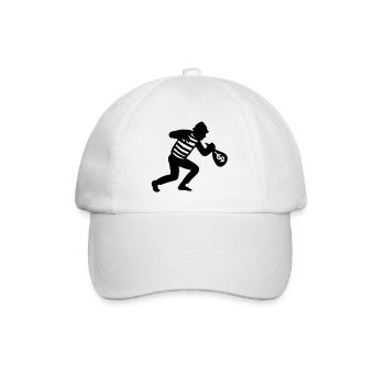 Dieb läuft mit Geld weg - Baseballkappe - Weiß/Weiß - Vorne