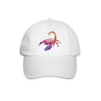 Coole Skorpion-Insektenskizze Grafik Skorpion-Liebhaber - Baseballkappe - Weiß/Weiß - Vorne