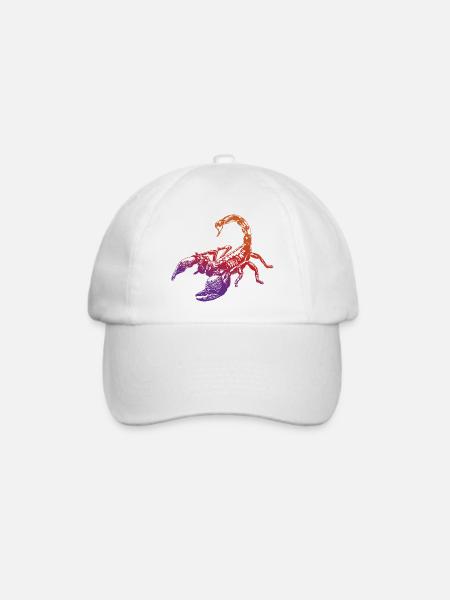 Coole Skorpion-Insektenskizze Grafik Skorpion-Liebhaber - Baseballkappe - Weiß/Weiß