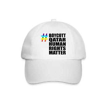 Boycott Qatar Katar Human Rights Matter Spruch - Baseballkappe - Weiß/Weiß - Vorne