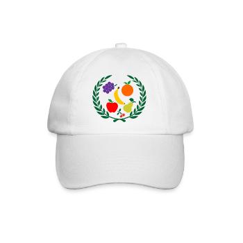 Frucht im Lorbeerkranz - Baseballkappe - Weiß/Weiß - Vorne