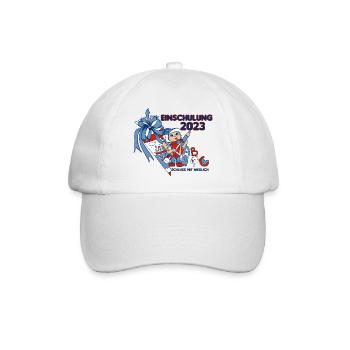 Einschulung 2023 Schulanfänger Schulanfang - Baseballkappe - Weiß/Weiß - Vorne