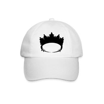 Krone Symbol König und Königin Liebe Vektor 6 - Baseballkappe - Weiß/Weiß - Vorne