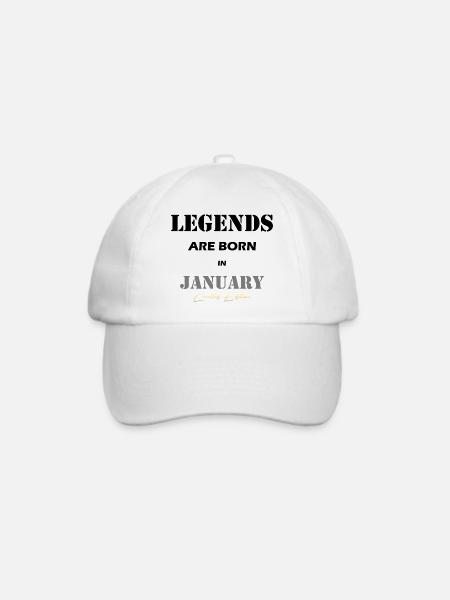 January Legends Geschenk black - Baseballkappe - Weiß/Weiß