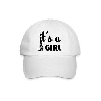 Schwangerschaft Babyparty Babyshower Boy Girl - Baseballkappe - Weiß/Weiß - Vorne