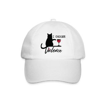 Ich wähle Violence Cat (Schwarz) - Baseballkappe - Weiß/Weiß - Vorne