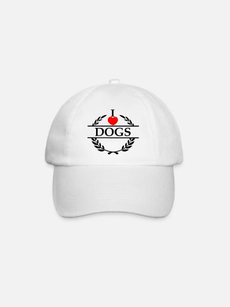 Ich liebe Hunde - Baseballkappe - Weiß/Weiß