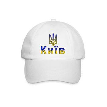Kiew - Hauptstadt der Ukraine - Baseballkappe - Weiß/Weiß - Vorne