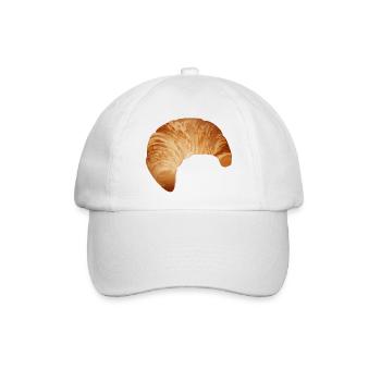 Der beliebte Croissant in warmen Farbtönen - Baseballkappe - Weiß/Weiß - Vorne