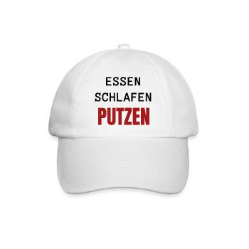 ESSEN SCHLAFEN PUTZEN - Baseballkappe - Weiß/Weiß - Vorne