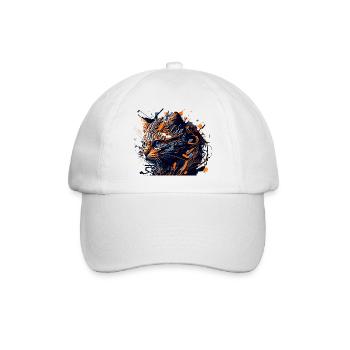 Vector Katzengesicht für alle Stubentiger Freunde - Baseballkappe - Weiß/Weiß - Vorne