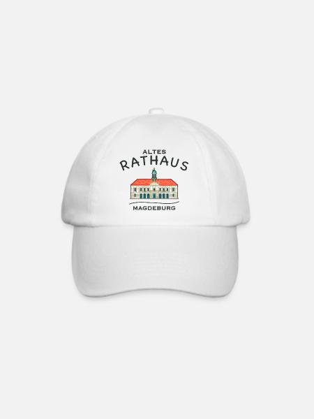 Magdeburg, Historisches Altes Rathaus - Baseballkappe - Weiß/Weiß