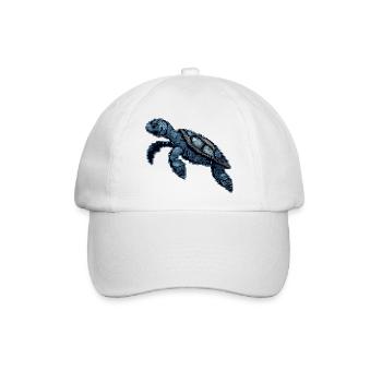 Schildkröte schwimmt im Meer - Baseballkappe - Weiß/Weiß - Vorne