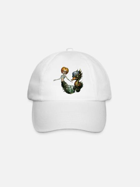 Die Freundschaft der Steampunk-Meerjungfrau - Baseballkappe - Weiß/Weiß