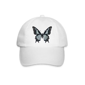 Einfacher Schmetterling Minimalistisch Schmetterling Minimalistisch - Baseballkappe - Weiß/Weiß - Vorne