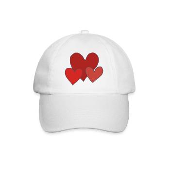 drei herzen - Baseballkappe - Weiß/Weiß - Vorne