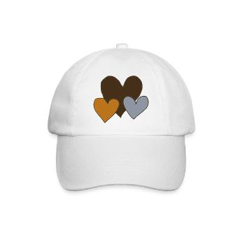herzen dreierpack - Baseballkappe - Weiß/Weiß - Vorne