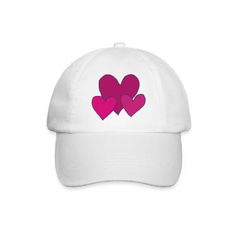 herzen pink - Baseballkappe - Weiß/Weiß - Vorne