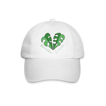 Monstera Love - Baseballkappe - Weiß/Weiß - Vorne