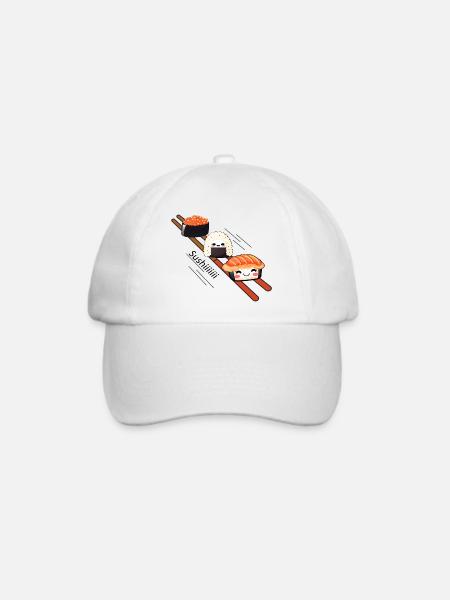 Sushi sliding on Chopstick - Baseballkappe - Weiß/Weiß