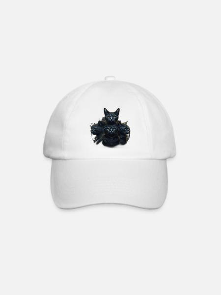Trendige Katzen - Baseballkappe - Weiß/Weiß