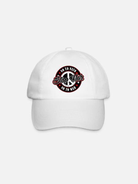 Stop War - Baseballkappe - Weiß/Weiß