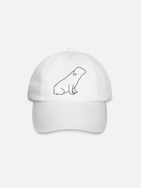 french bulldog lineart 1 - Baseballkappe - Weiß/Weiß