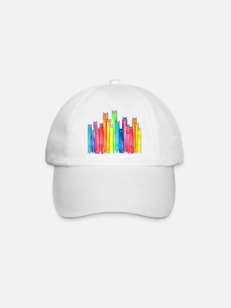 Lustige Figuren mit Hörnern (Bunt, Regenbogen) - Baseballkappe - Weiß/Weiß