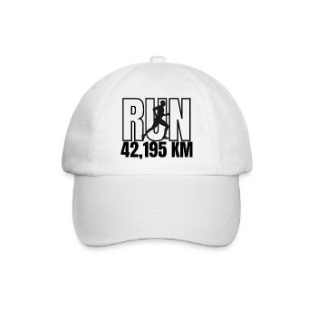 Marathon Mann: Laufen, Durchhalten, Überwinden - Baseballkappe - Weiß/Weiß - Vorne