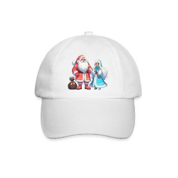 Ded Moroz Snegurotschka russischer Weihnachtsmann - Baseballkappe - Weiß/Weiß - Vorne